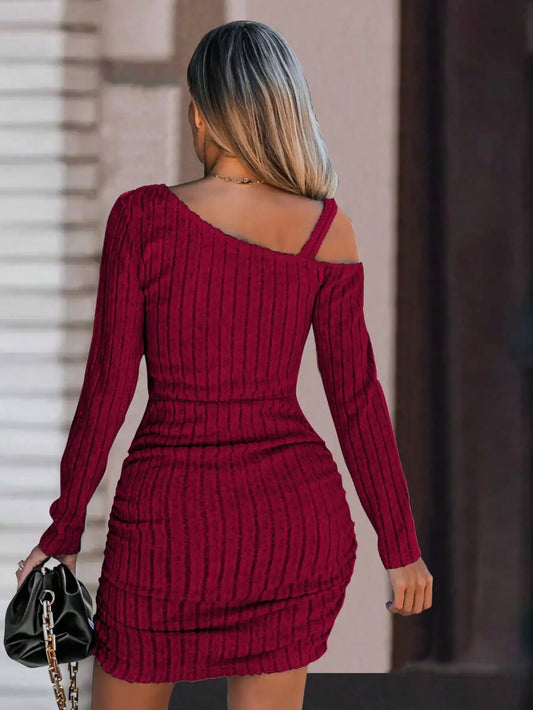 A Pleated Party Dress Bodycon Summer Casual Dress