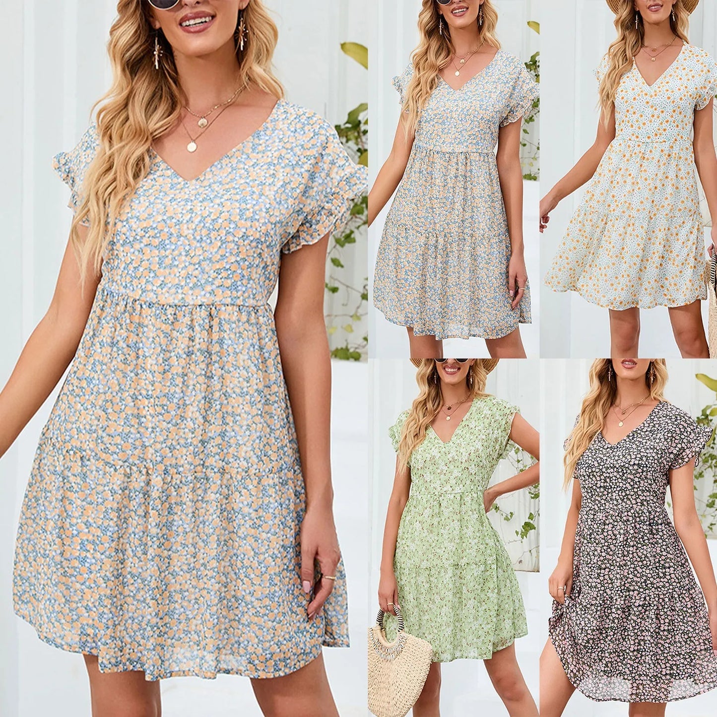 Boho Floral Mini Dress